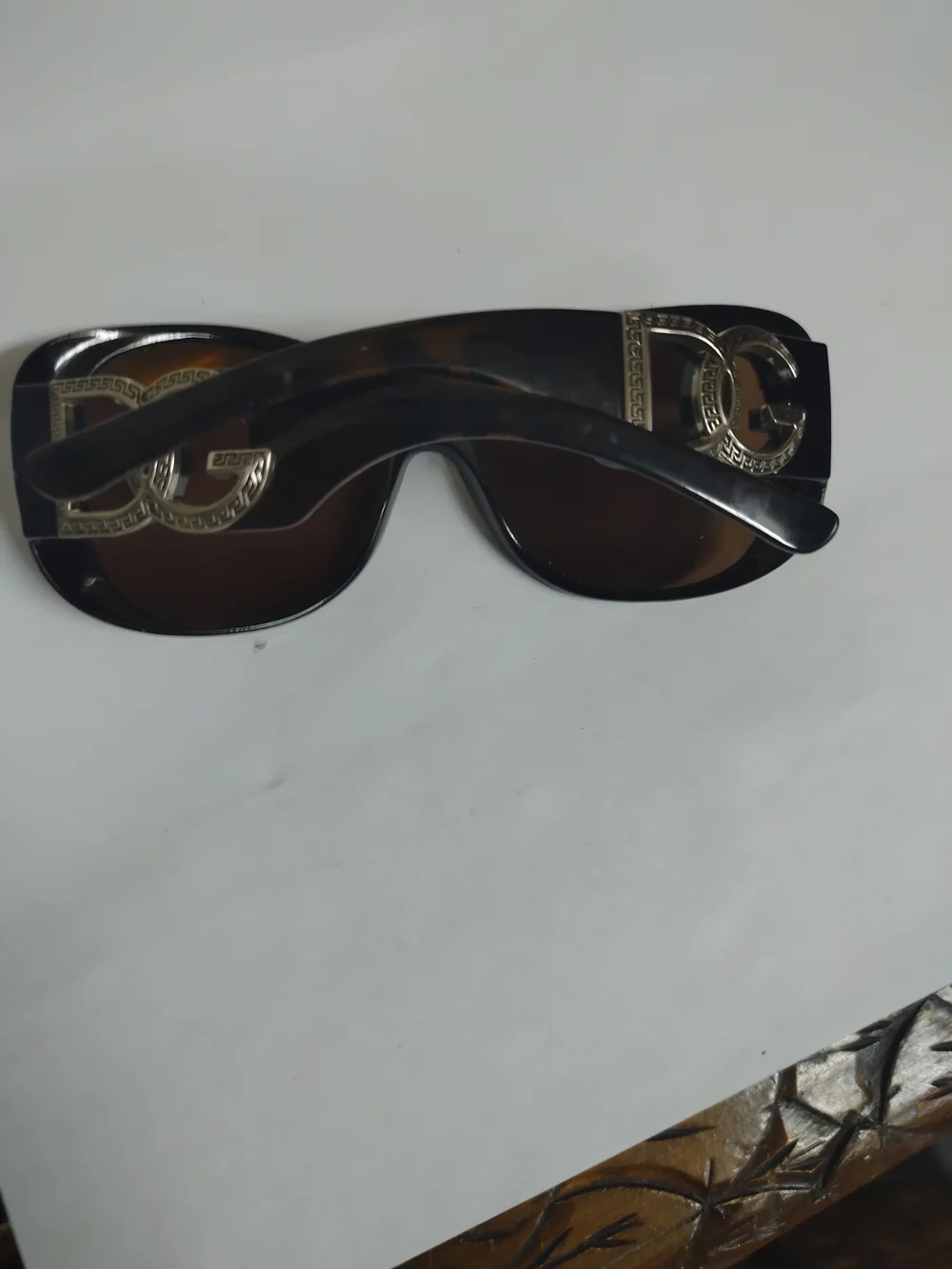 DG2 by Diane Gilman Brown Oversized Rhinestone Sunglasses